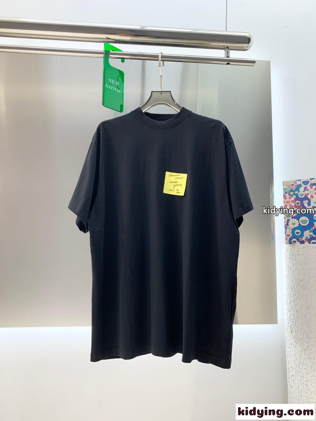 人気 カジュアル オーバーサイズ STICKY NOTE バレンシアガ Tシャツ コピー 半袖-0