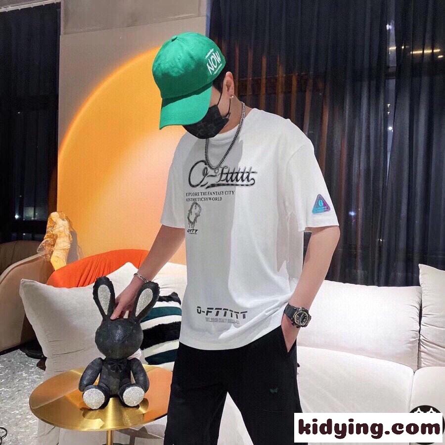 春夏 カジュアル 定番 3色あり クルーネック オフホワイト tシャツ コピー おしゃれ コットン 着心地いい-3