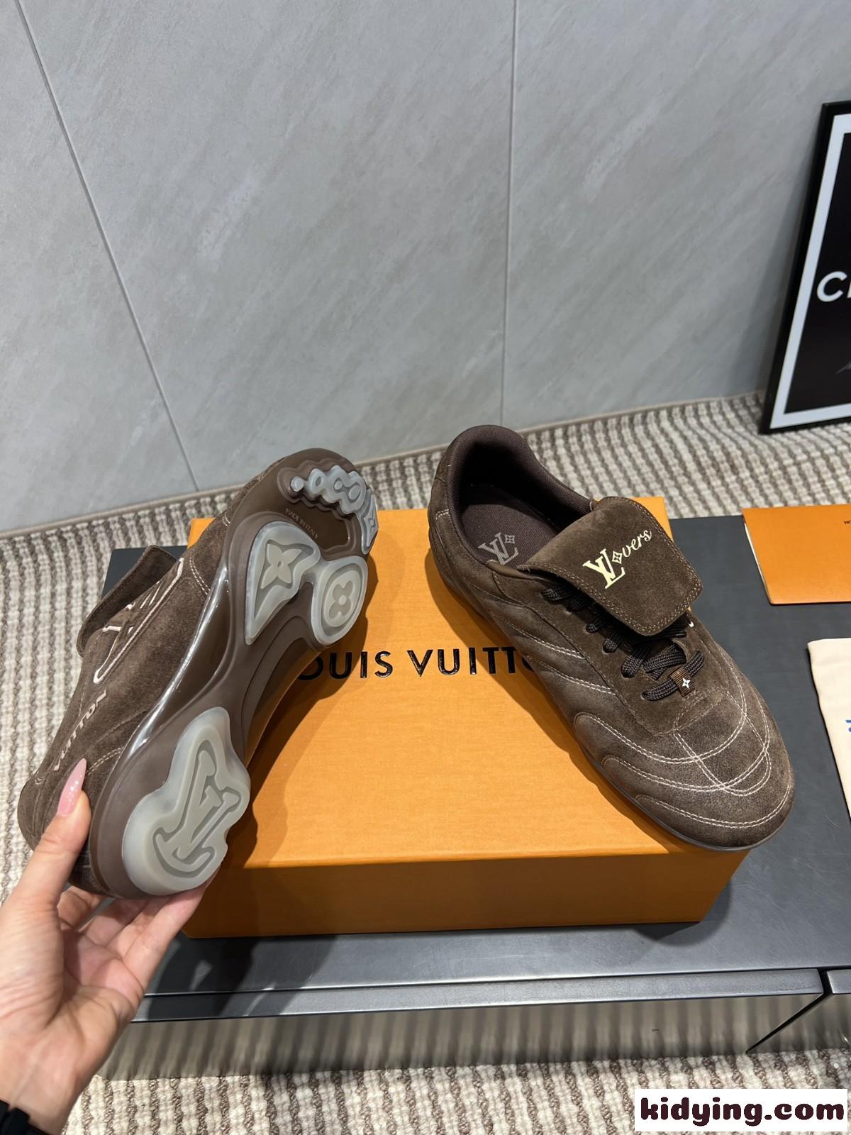 お洒落 カジュアル LV フットプリント サッカー ルイヴィトン スニーカー スーパーコピー-4