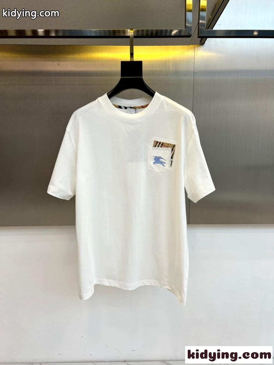 カジュアル ロゴ コットン 半袖Tシャツ バーバリー Tシャツ 偽物 ホワイト-0