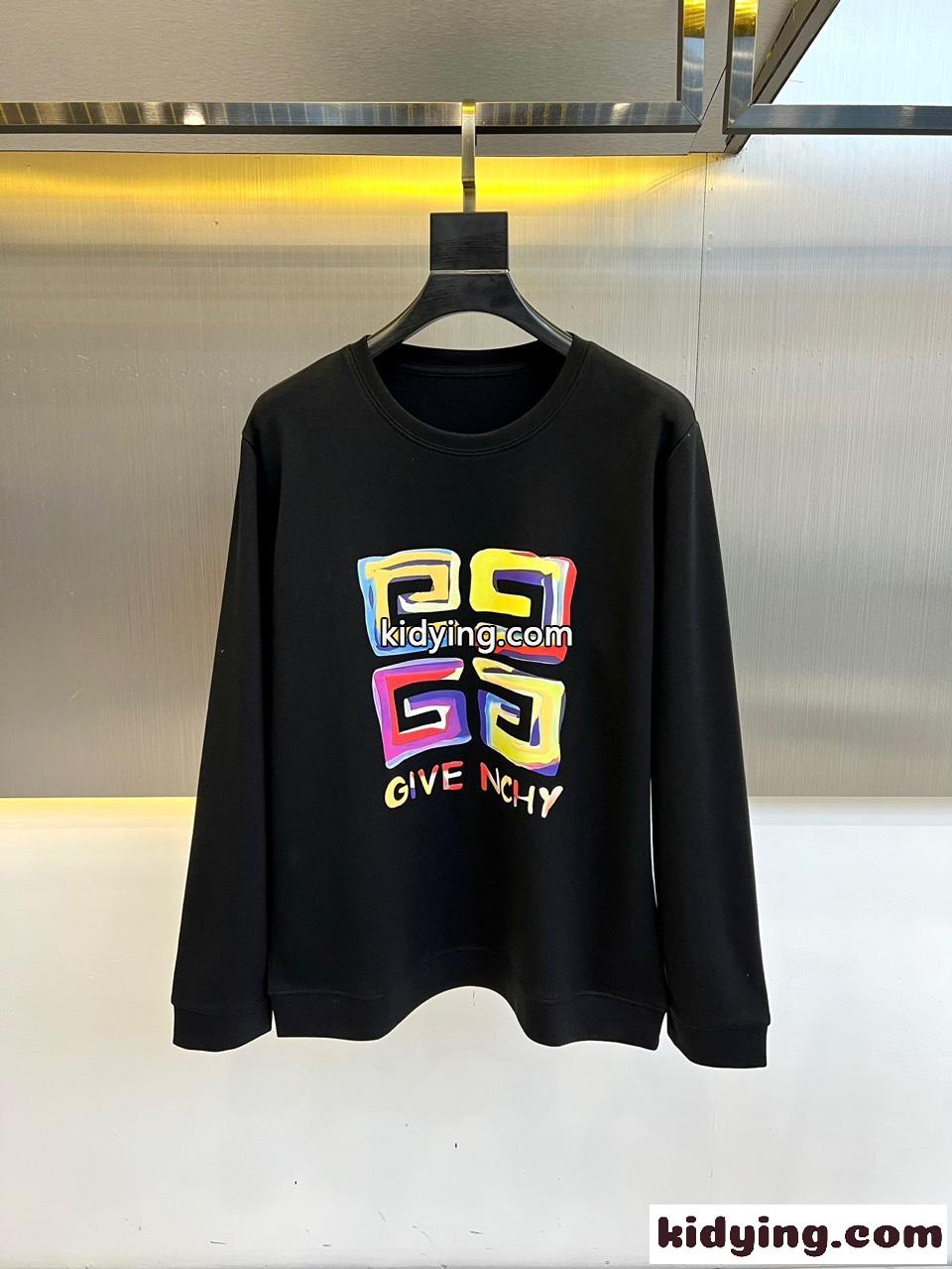 ロゴプリント コットン スウェットシャツ ジバンシィ Tシャツ コピー ブラック-0