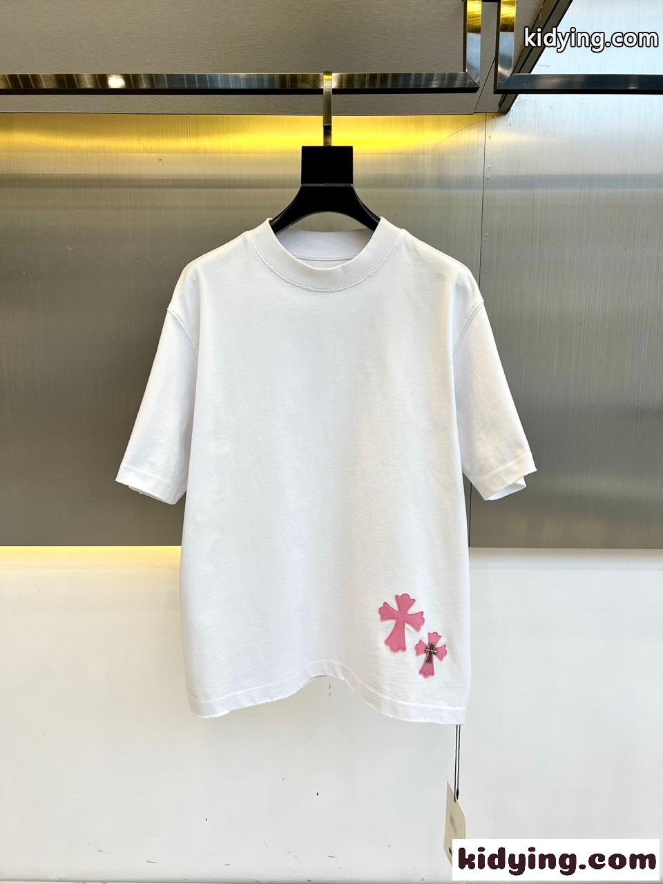 シンプル クロスパッチ クロムハーツ Tシャツ コピー コットンジャージ ホワイト-0