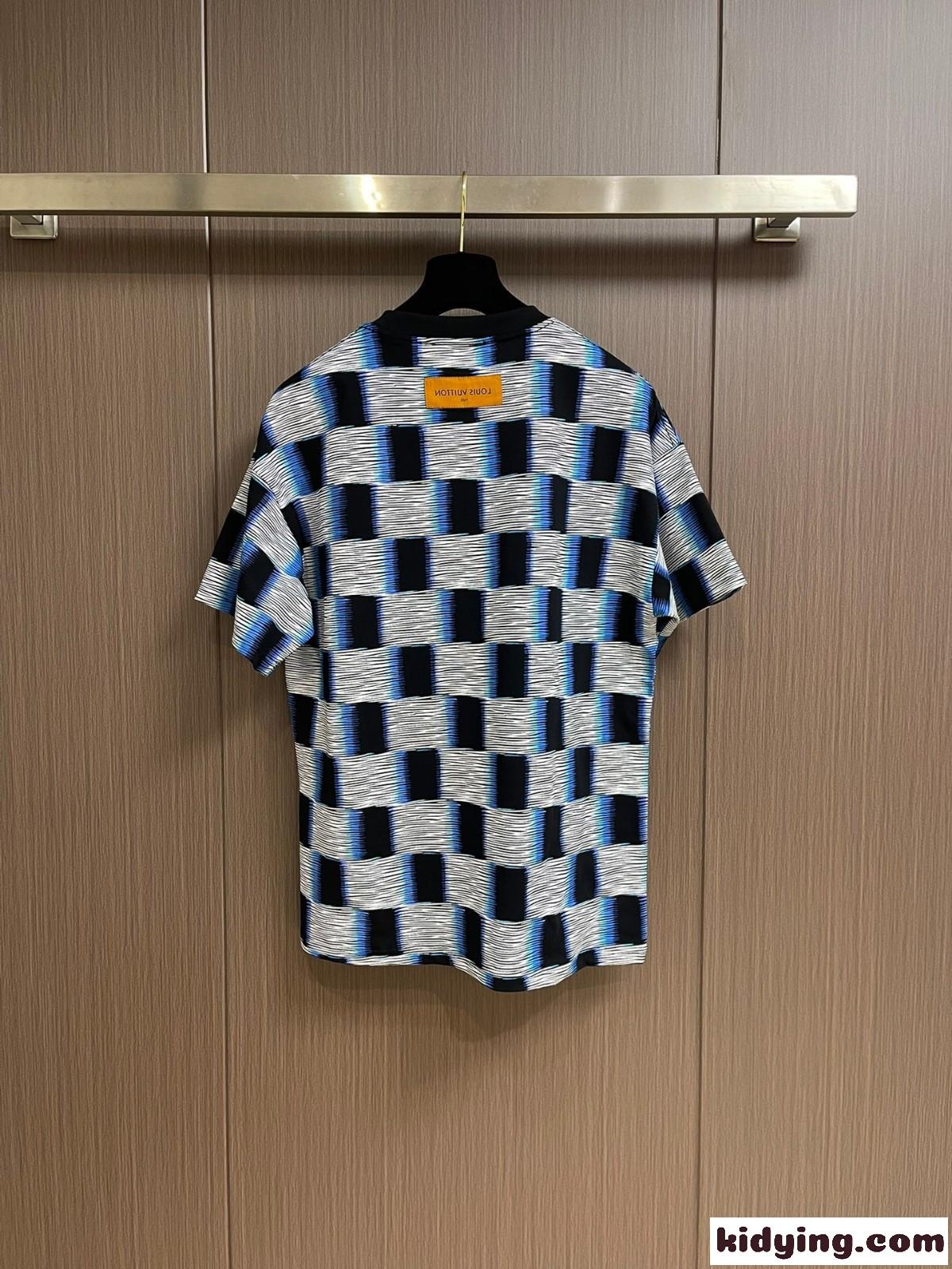 ダミエショートスリーブコットンTシャツ ルイ・ヴィトン Tシャツ 偽物-1