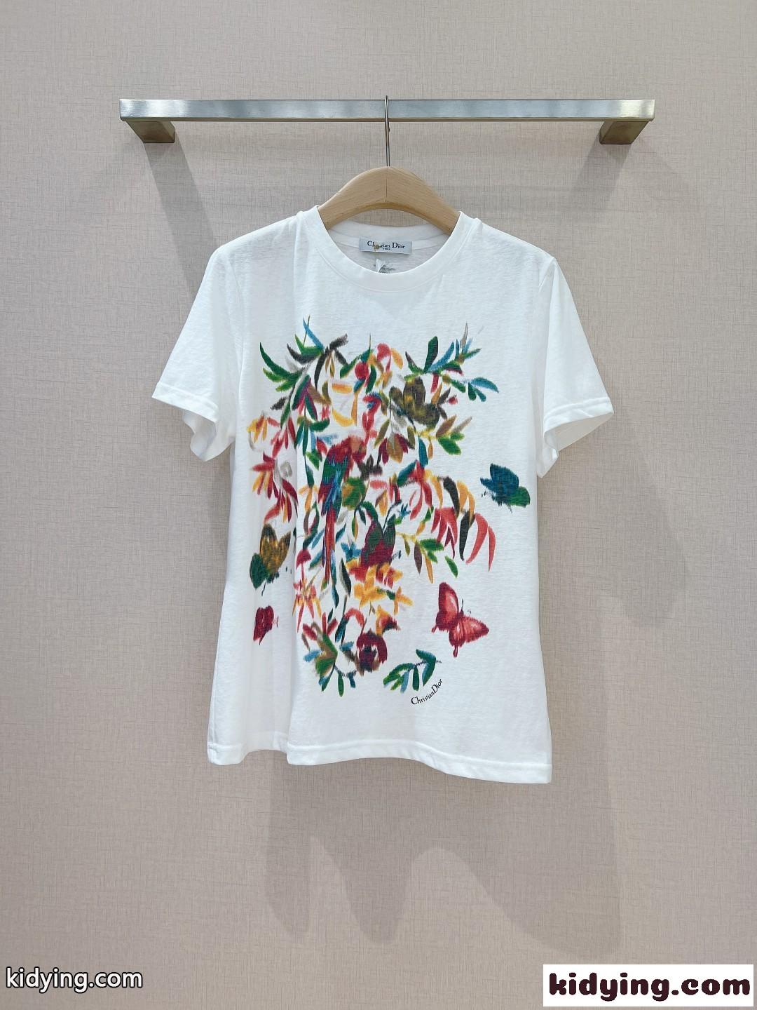 カジュアル クリスチャン・ディオール Tシャツ コピー クルーネック 半袖Tシャツ-1