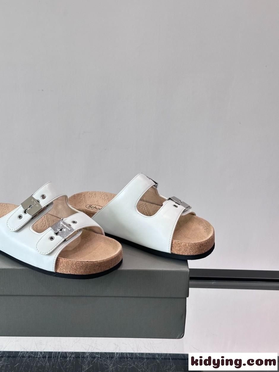 BALENCIAGA × Scholl スライドサンダル バレンシアガ サンダル コピー ホワイト-3