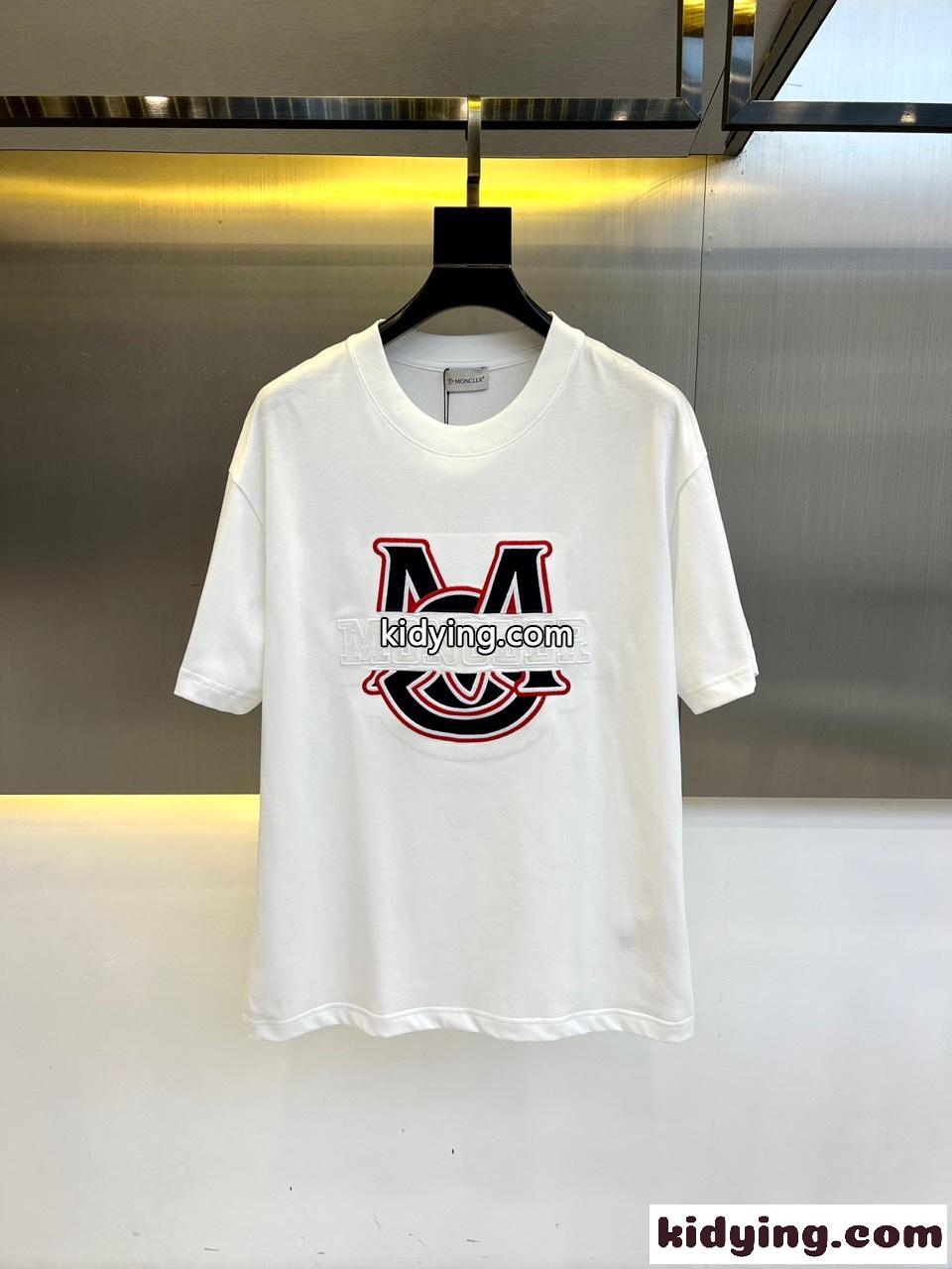 モンクレール Tシャツ コピー 定番 カジュアル 半袖Tシャツ クルーネック ホワイト-0