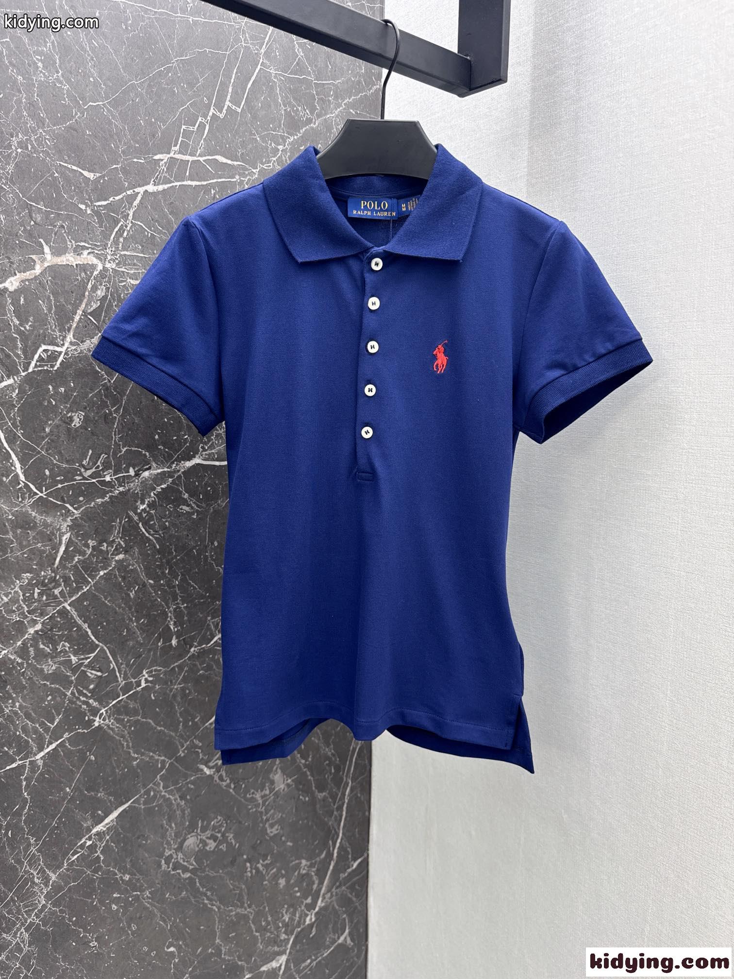 スリム フィット ストレッチ ポロシャツ ラルフローレン 半袖Tシャツ コピー ブルー-2