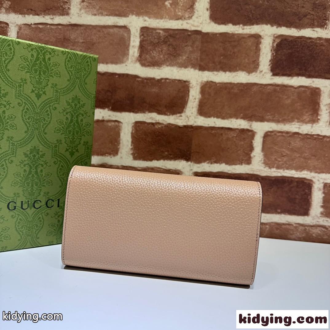 インターロッキングG パイソン ボウ付き ウォレット グッチ 財布 コピー 長財布 ピンク-1