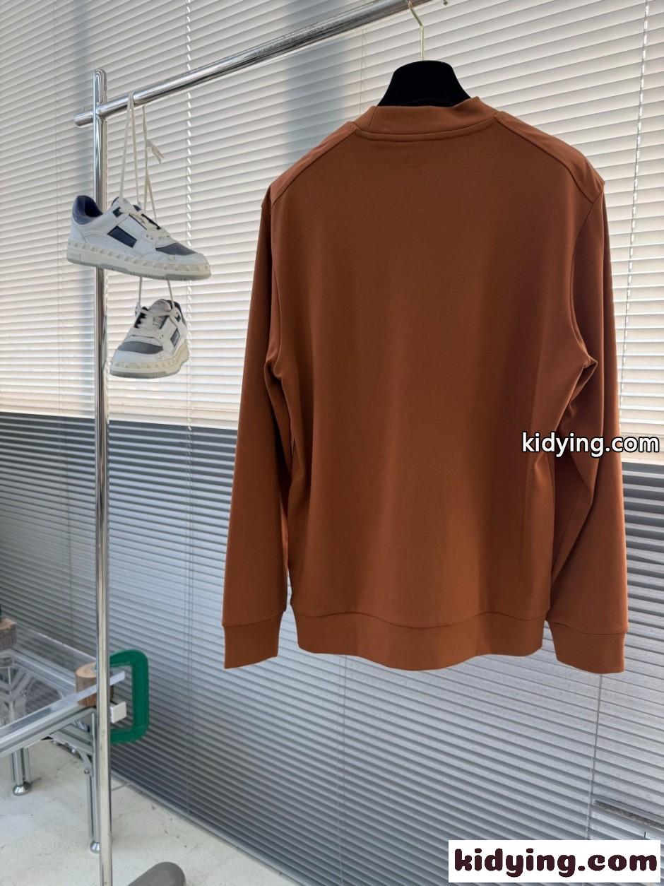 プラダ Tシャツ 偽物 シンプル カジュアル スウェットシャツ ブラウン-3
