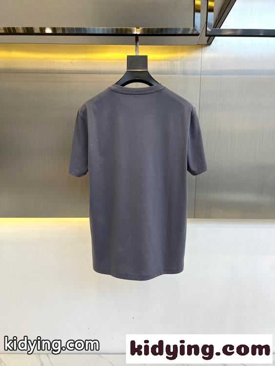 お洒落 プリント クルーネック プラダ Tシャツ コピー 半袖Tシャツ グレー-3