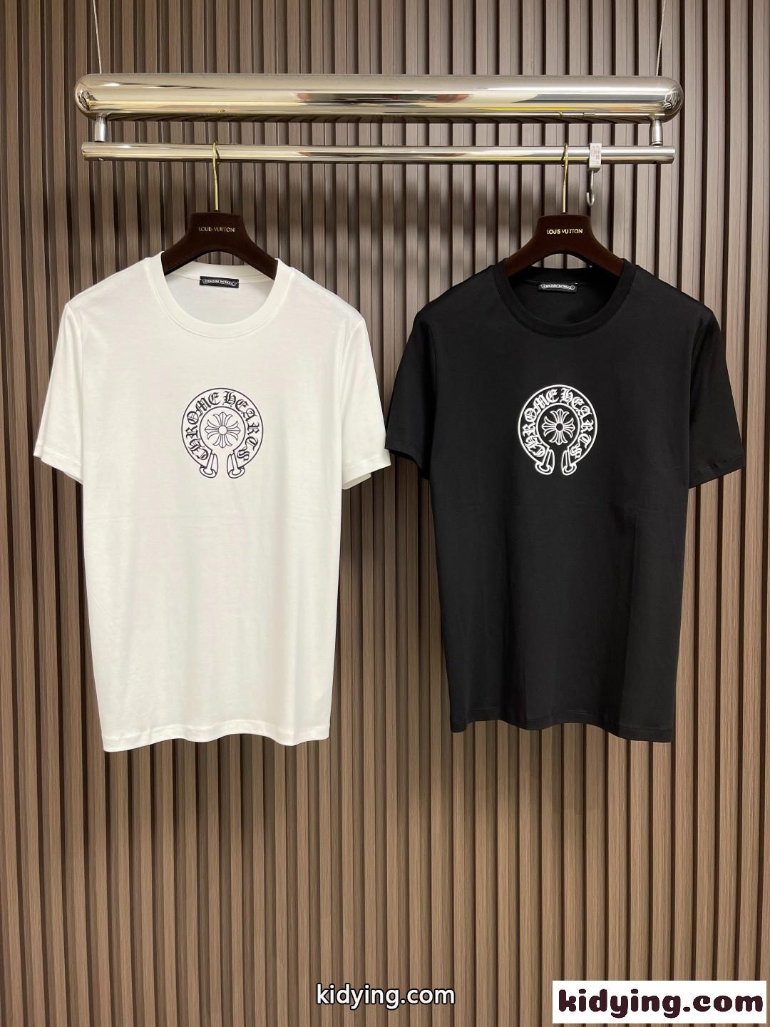 シンプル ロゴプリント クルーネック クロムハーツ Tシャツ コピー 半袖Tシャツ-2