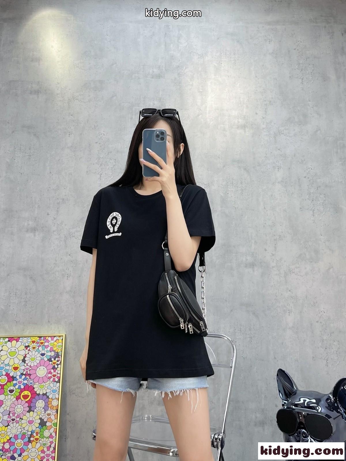3色あり カジュアル ゆったり クロムハーツ 半袖Tシャツ コピー 定番 人気 ロゴ 刺繍 レディース ファッション-6