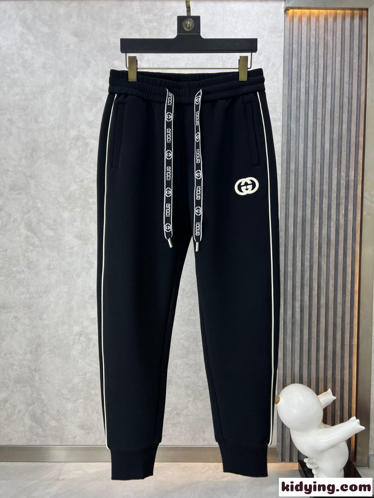定番 カジュアル グッチ パンツ コピー メンズ スウェットパンツ ブラック-0