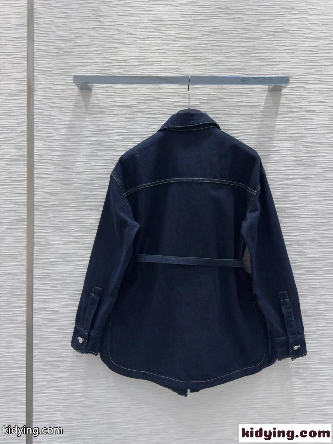 フェンディ シャツ コピー ベルト付き デニムシャツ レディース トップス-3