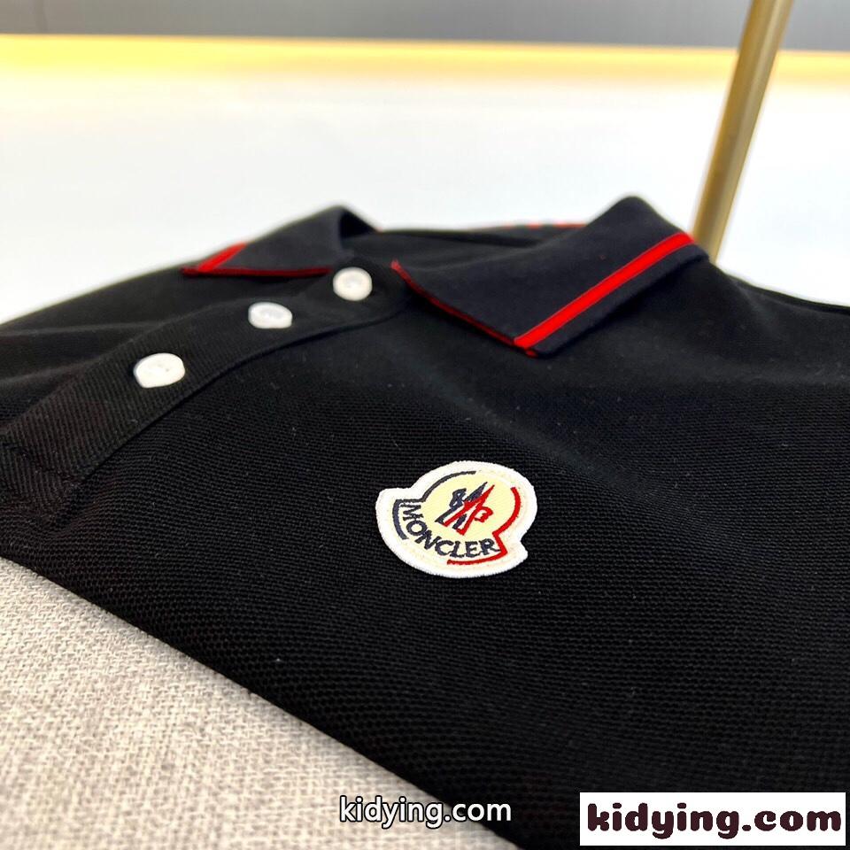 洗練された コットンピケ ポロシャツ モンクレール Tシャツ コピー 半袖 トップス ブラック-3