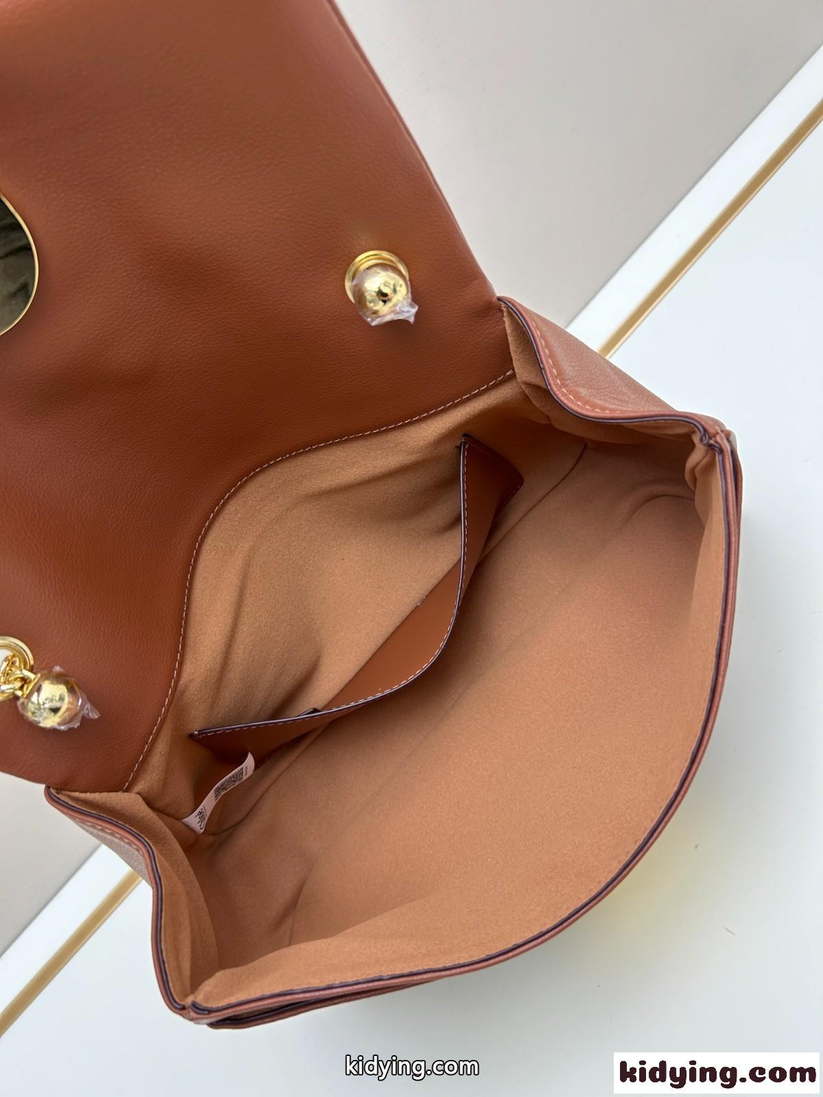 人気 グレインレザー クロエ バッグ スーパーコピー Chloé Heritage ショルダーバッグ ブラウン-4