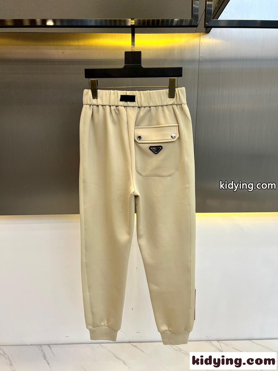 カジュアル リラックス スウェットパンツ プラダ パンツ コピー ベージュ-5