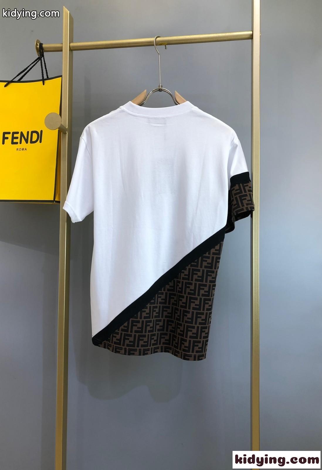 フェンディ Tシャツ コピー おしゃれ 合わせやすい クルーネック メンズ 半袖 トップス-0