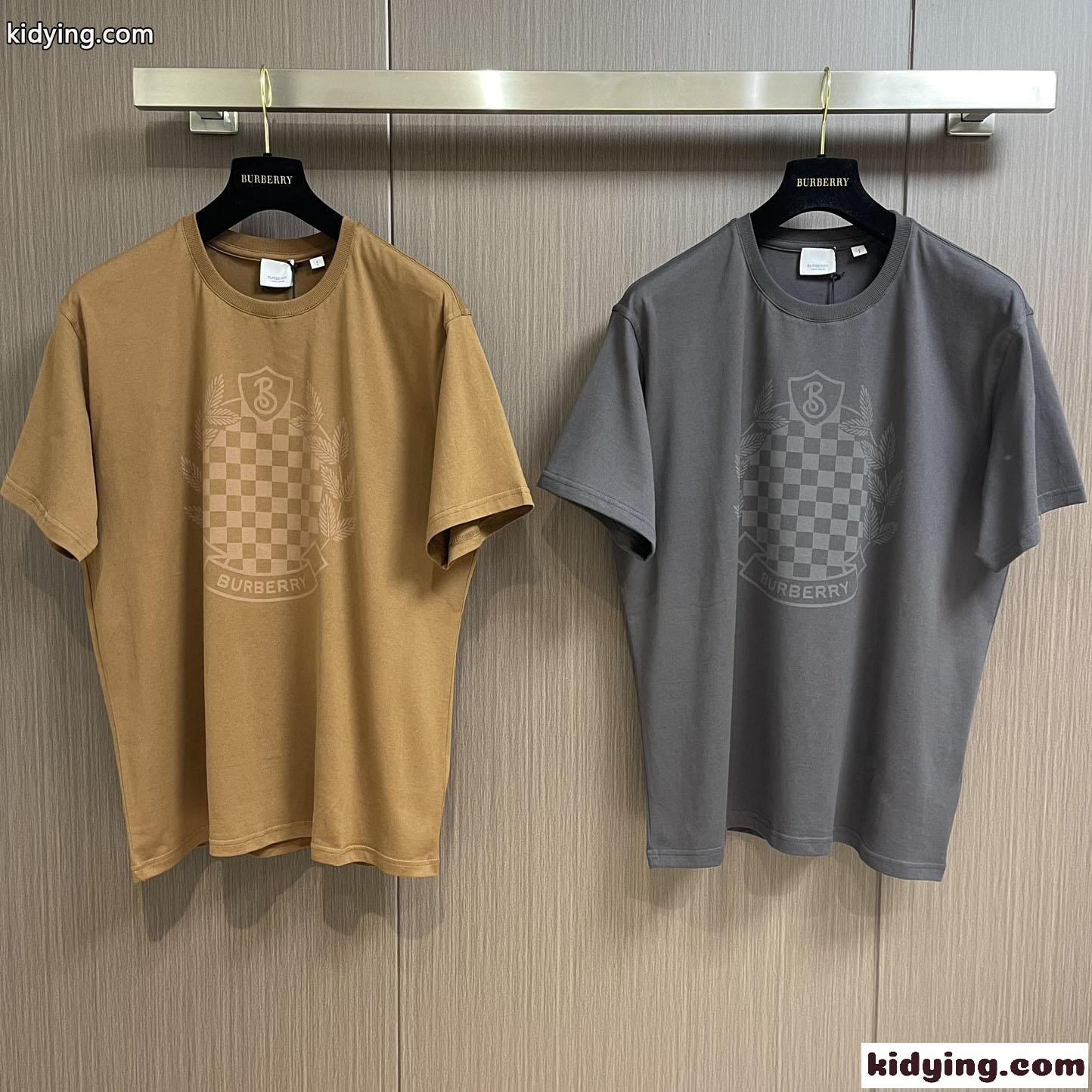 チェッカークレスト コットンTシャツ バーバリー Tシャツ コピー クルーネック 半袖-0
