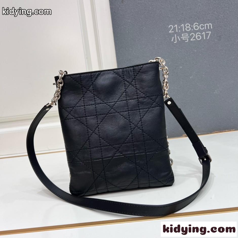 Dior Trianon チェーン付き バーティカルバッグ スモール クリスチャン・ディオール コピー ブラック-2