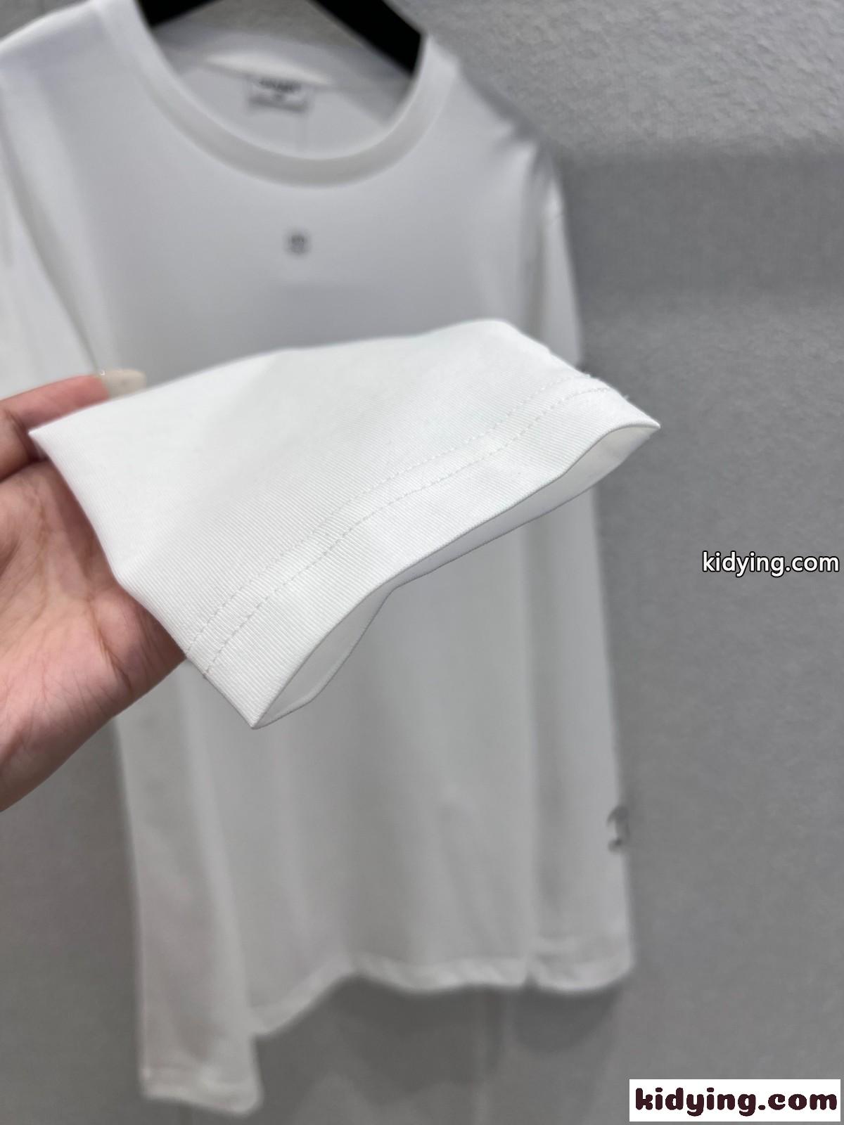 カジュアル 定番 CCロゴ コットン 長袖Tシャツ シャネル Tシャツ コピー ホワイト-3