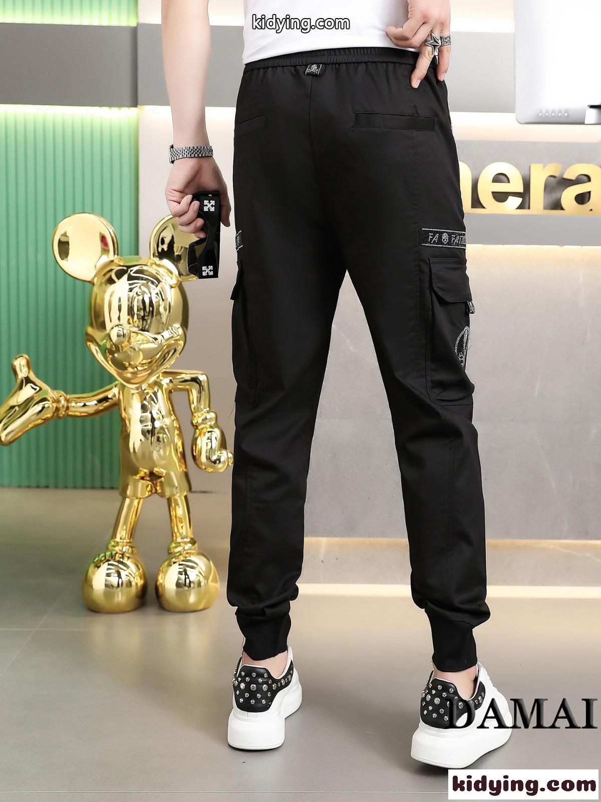 カジュアル お洒落 動きやすい フィリッププレイン カジュアルパンツ コピー メンズ ズボン 定番 人気 ブラック-2