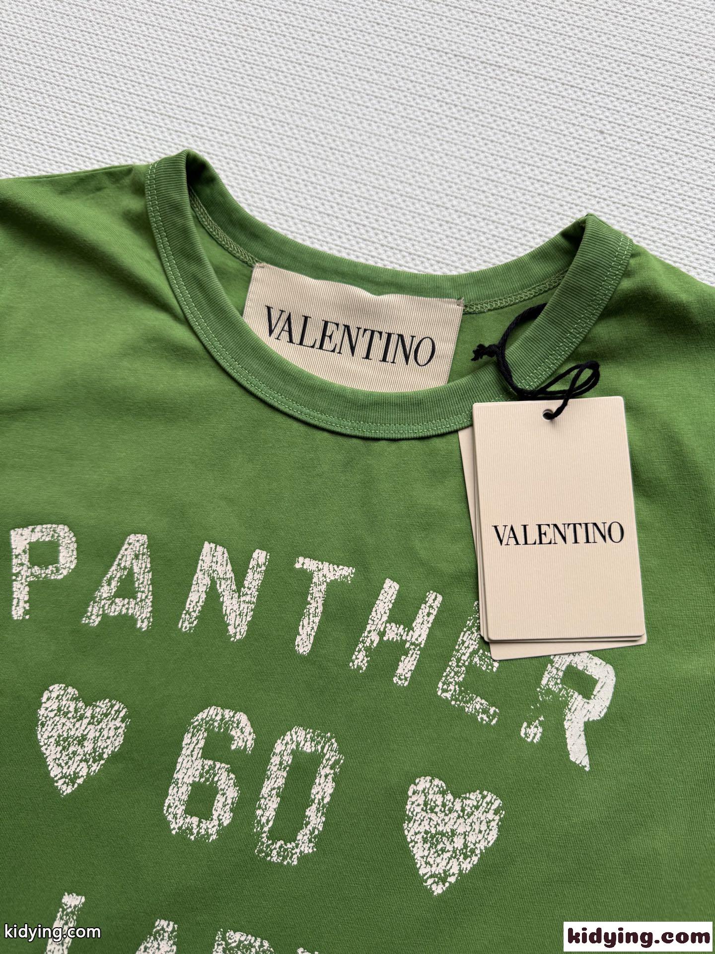 お洒落 プリントコットンTシャツ ヴァレンティノ Tシャツ コピー グリーン-2