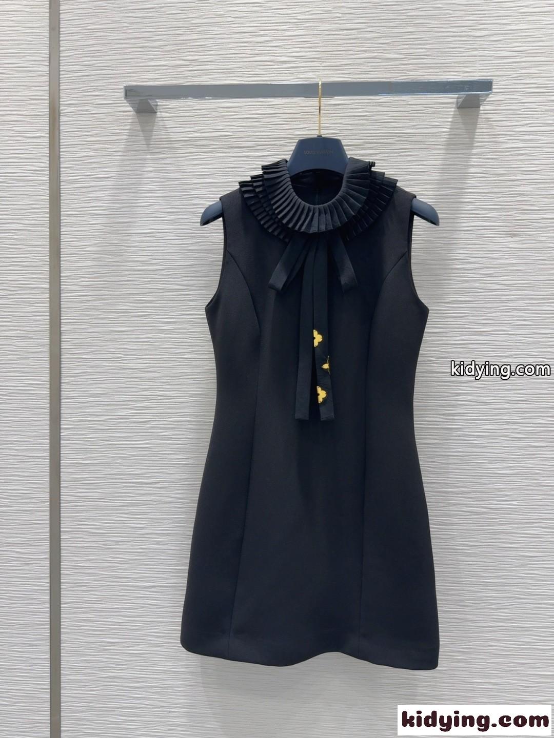 プリーツカラー フィットドレス ルイヴィトン ワンピース コピー レディース-0