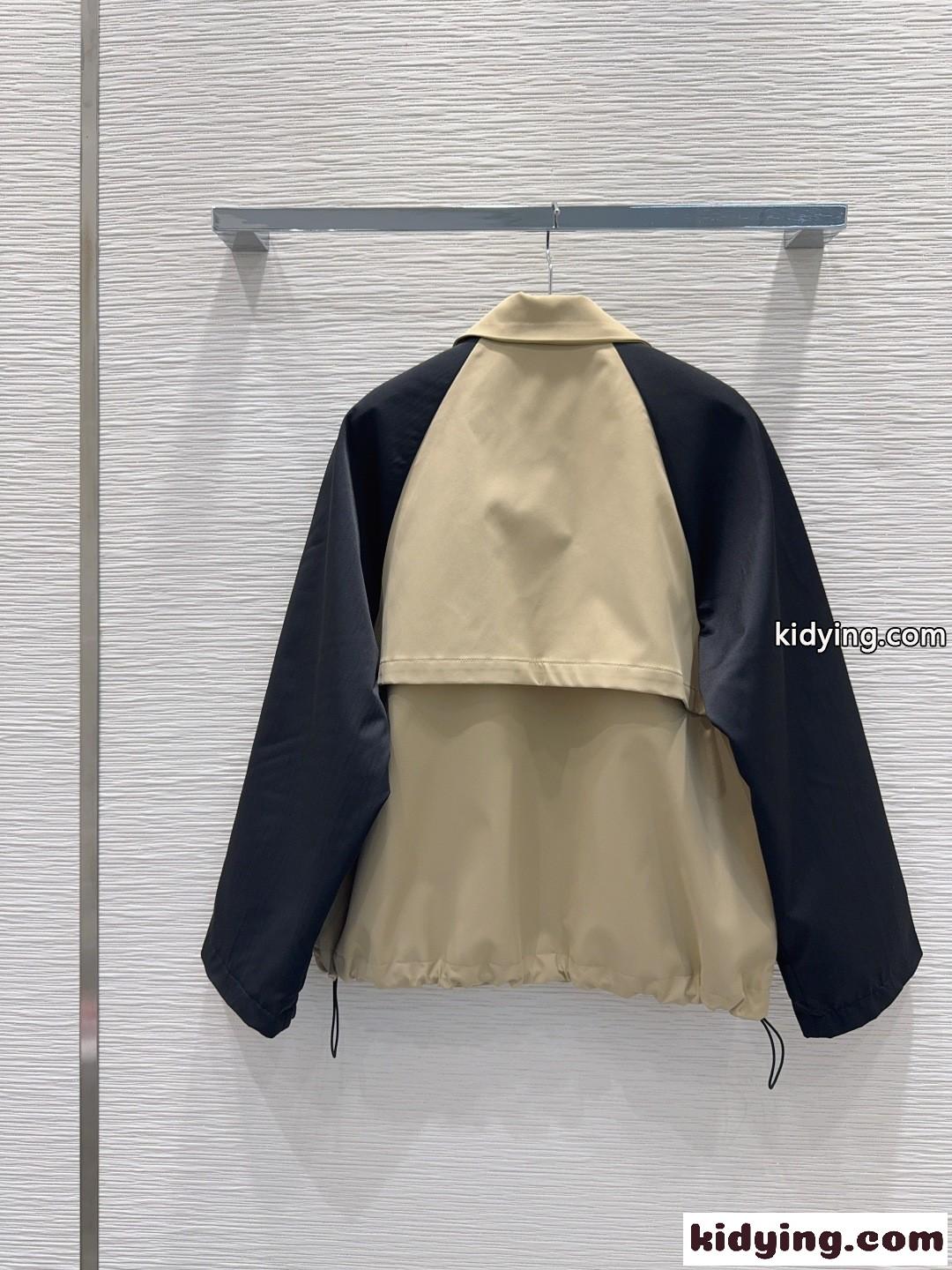 カジュアル バイカラー ラグランスリーブ ブルゾン プラダ ジャケット 偽物-3