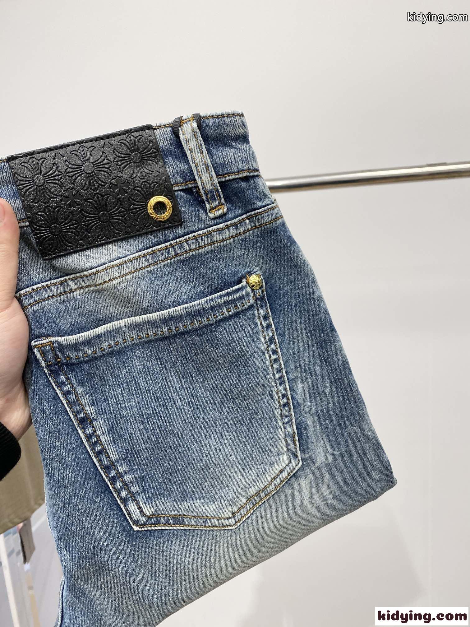 カジュアル 定番 クロムハーツ ジーンズ コピー ストレッチ デニムパンツ-2