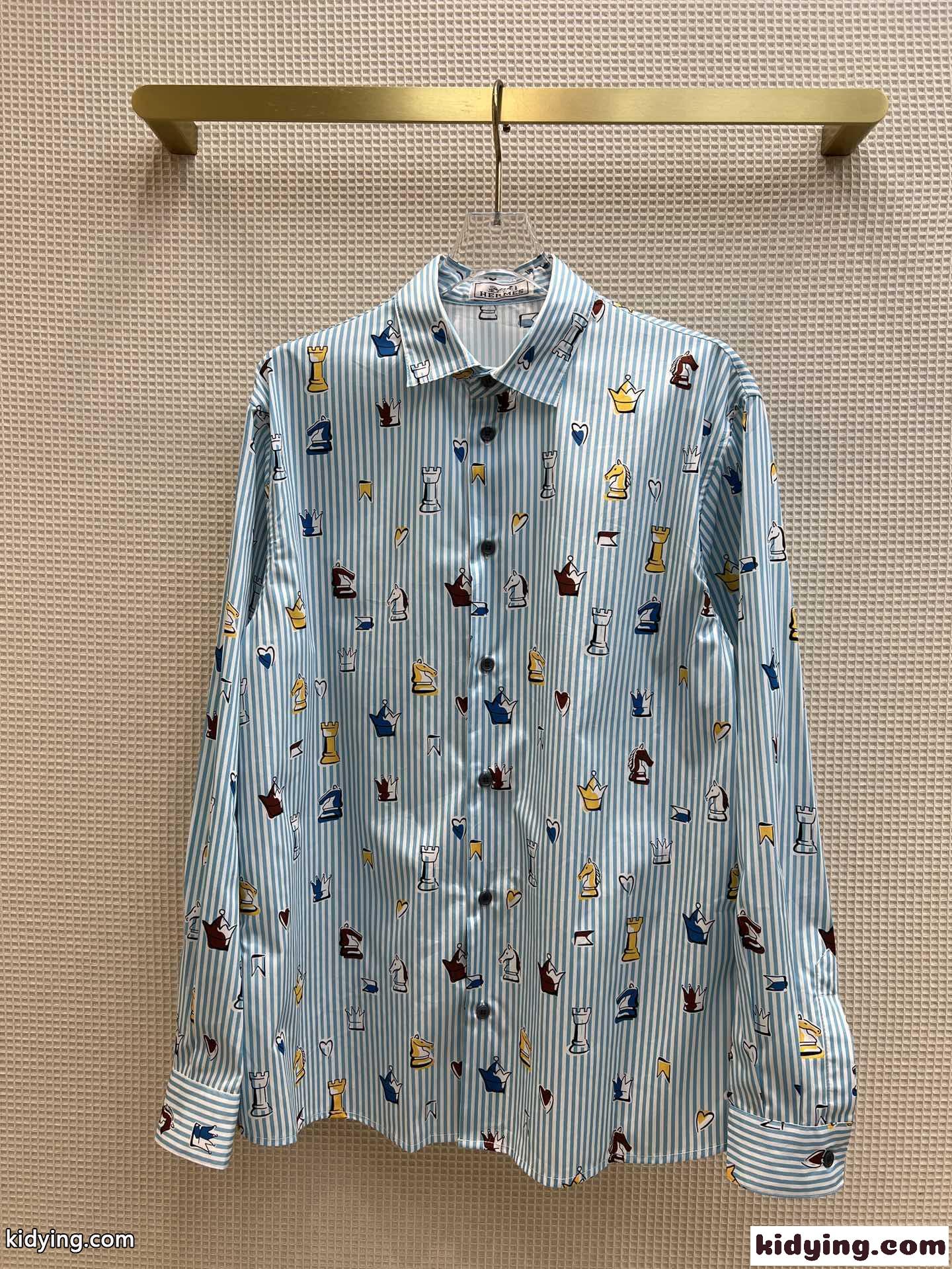 カジュアル 可愛い 着心地抜群 ストライプ柄 プリント エルメス シャツ コピー 長袖 春夏 人気 合わせやすい-1