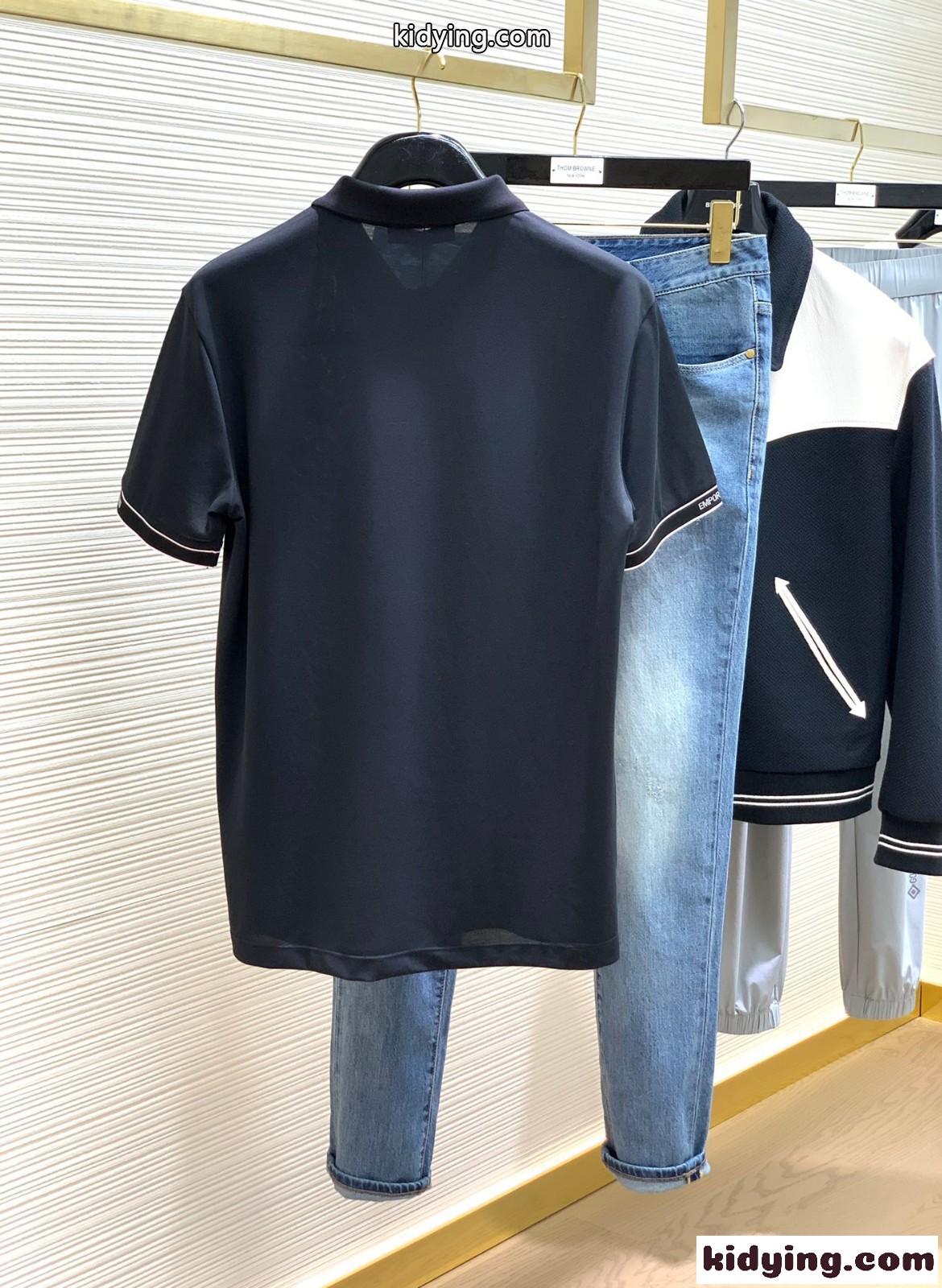 上品 カジュアル ロゴ アルマーニ Tシャツ コピー メンズ 半袖 ポロシャツ-4