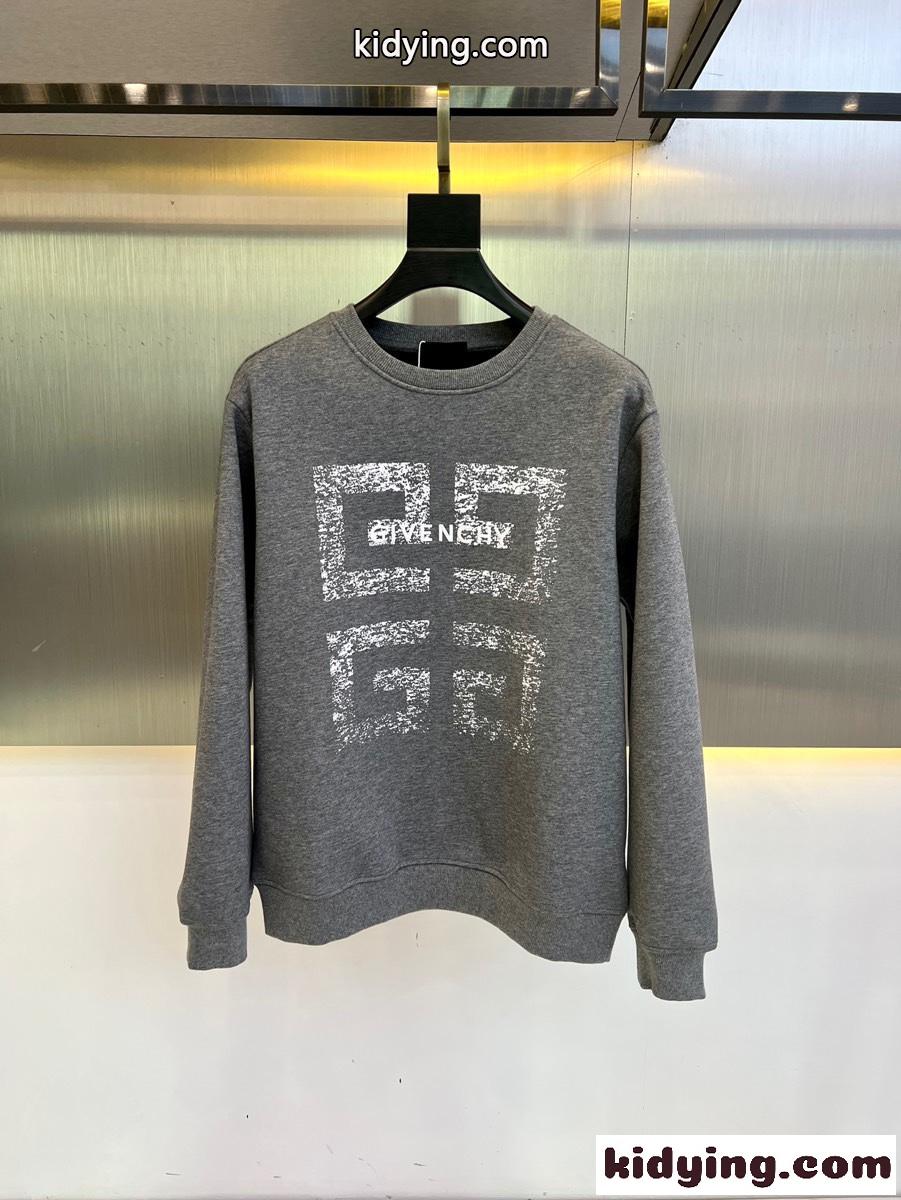 秋冬 裏起毛 ロゴ スウェットシャツ ジバンシィ Tシャツ コピー 合わせやすい グレー-2