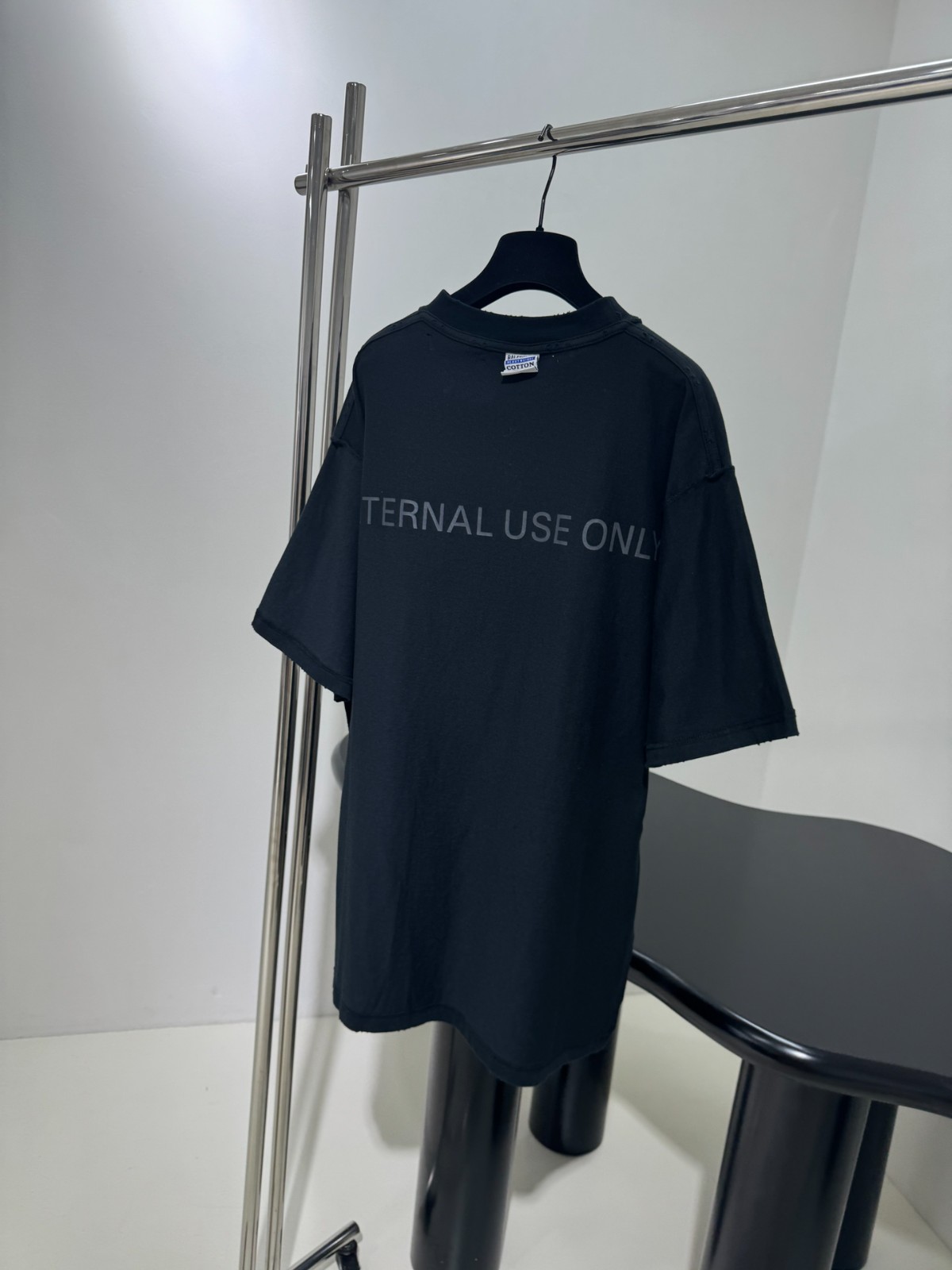 バレンシアガ Tシャツ コピー オーバーサイズ プリント半袖Tシャツ ユニセックス ブラック-1
