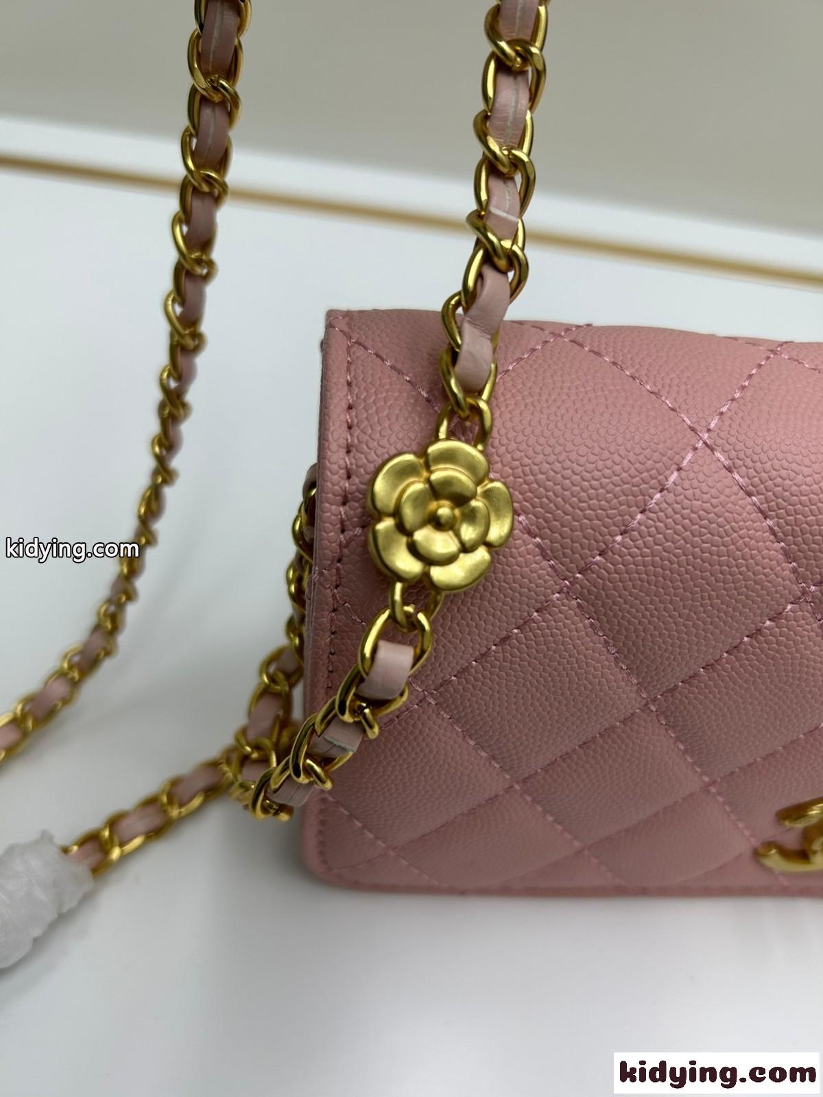 シャネル バッグ コピー 23K カメリア チェーン クラッチ ピンク-3