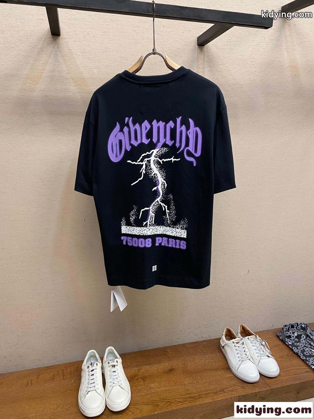 ジバンシィ Tシャツ 偽物 着心地いい コットン クルーネック 半袖Tシャツ-2