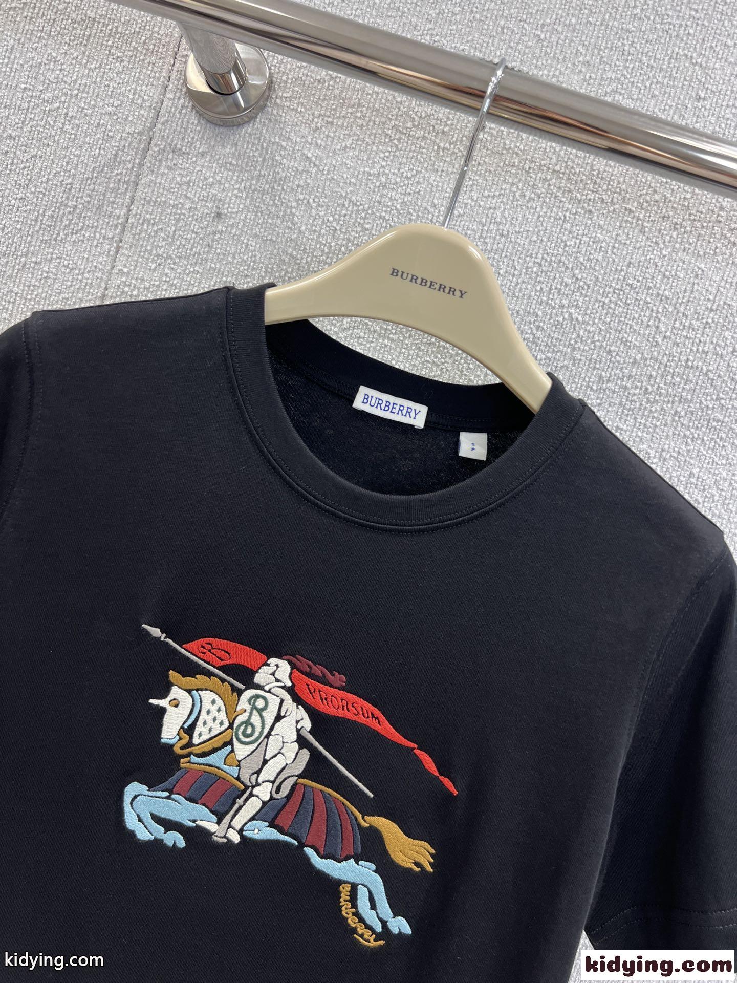 人気 おしゃれ EKD コットンTシャツ バーバリー Tシャツ コピー ブラック-5