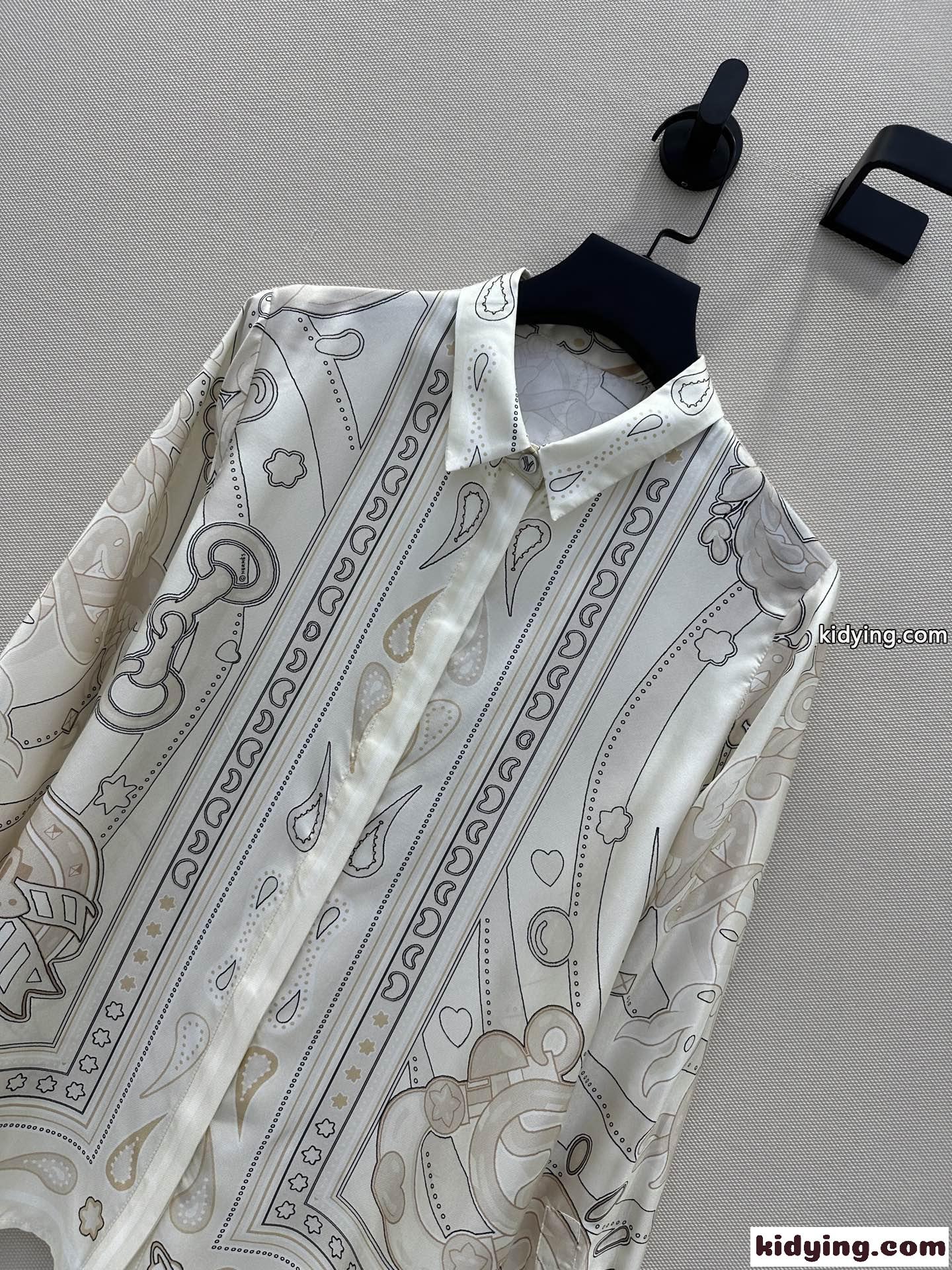 上品 プリント シルクシャツ エルメス シャツ コピー レディース トップス-2