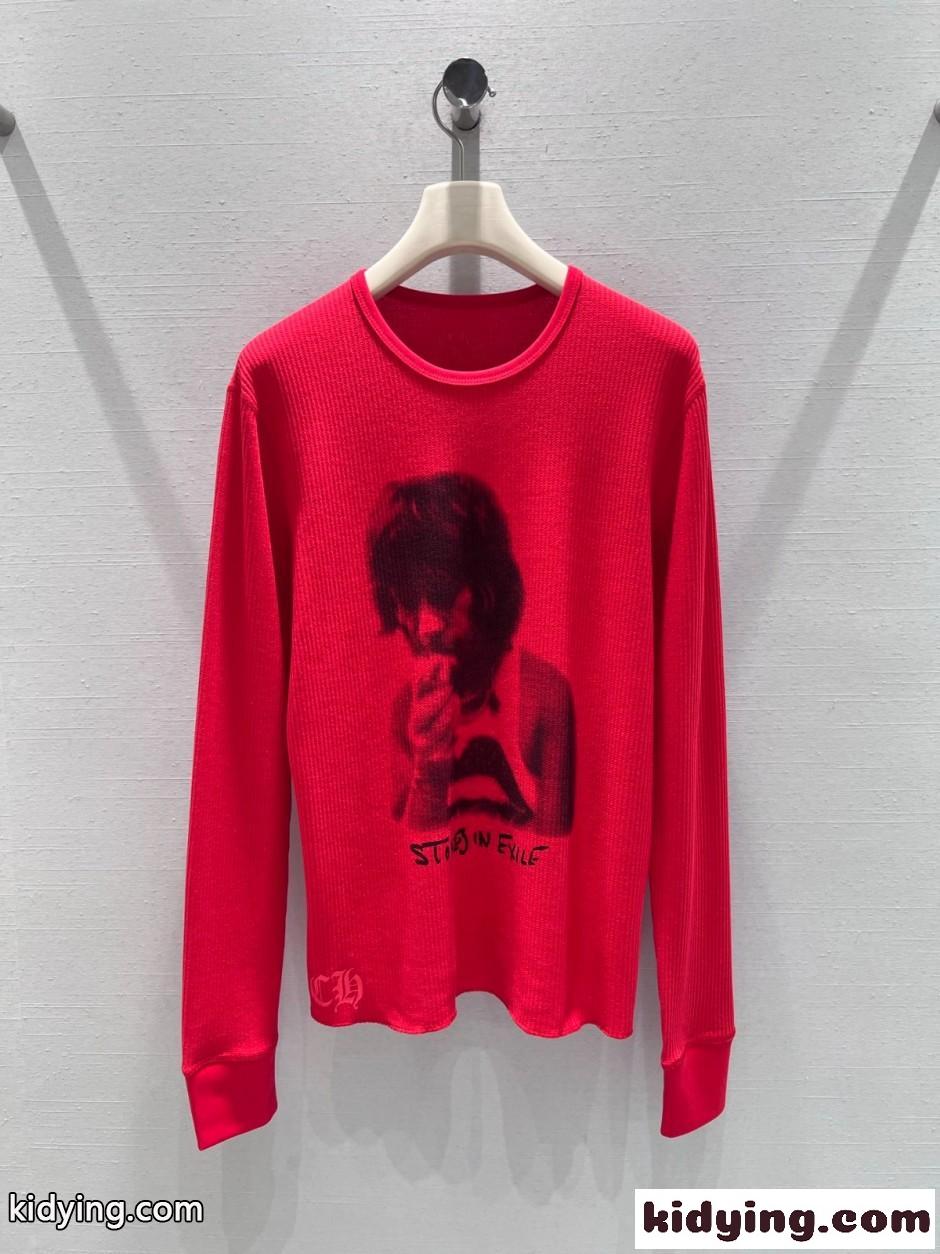 カジュアル プリント トップス クロムハーツ Tシャツ 偽物 コットン レッド-0