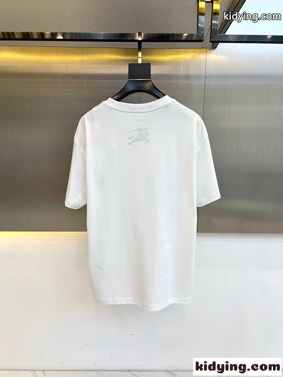 合わせやすい シンプル クルーネック 半袖Tシャツ バーバリー Tシャツ コピー ホワイト-3
