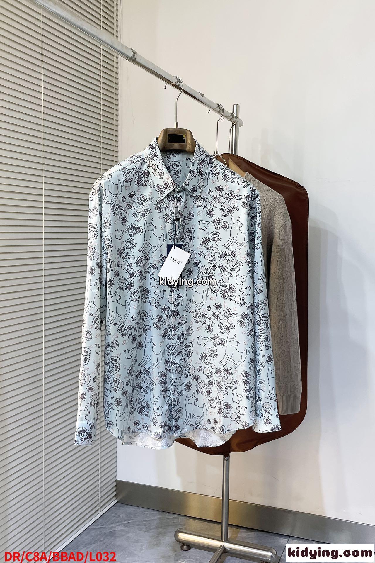 DIOR AND HYLTON NEL シャツ コピー シルク プリント トップス-2