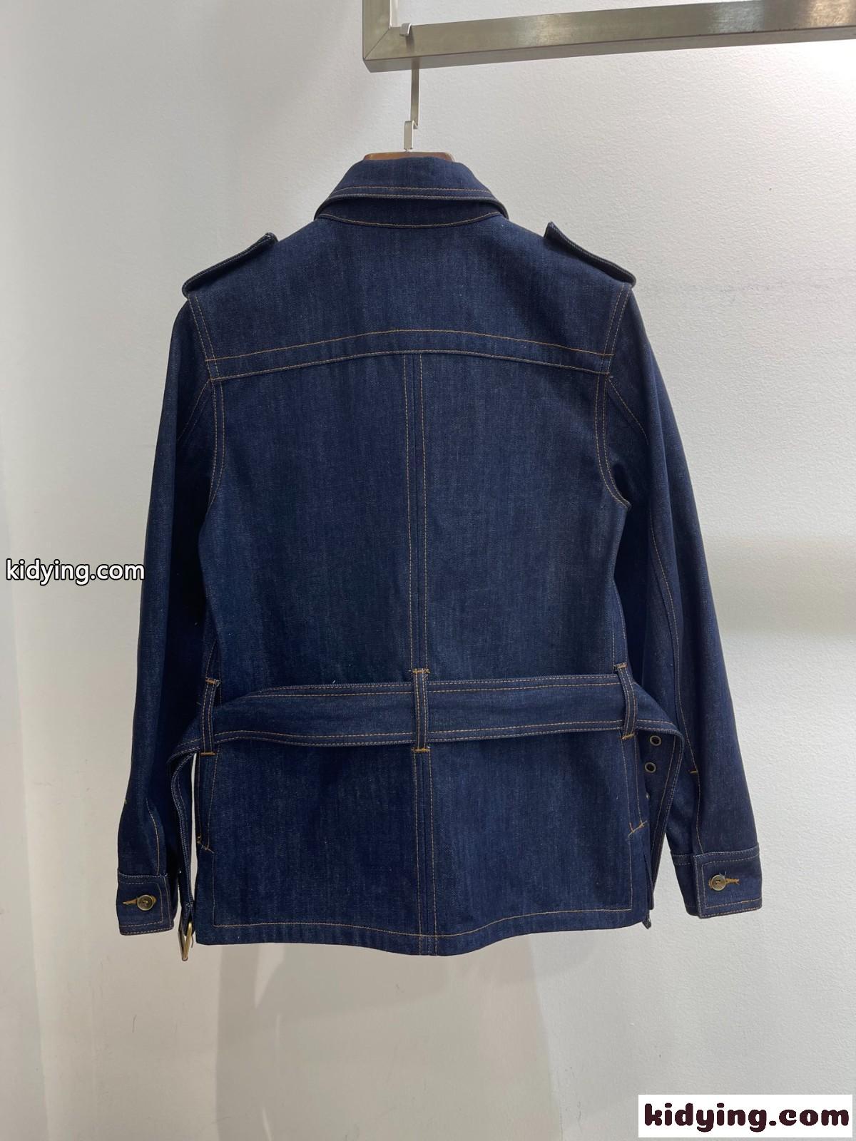 人気 上品 フェミニン 気質アップ デニム ウエストマーク ボウタイ イヴ・サンローラン ジャケット コピー-1