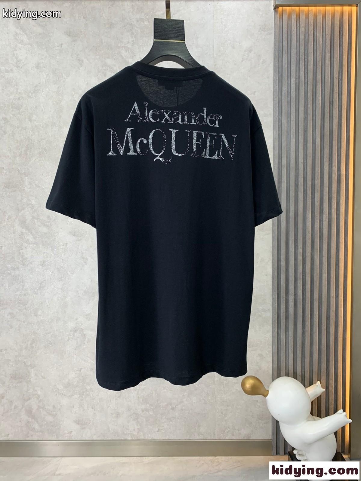 おしゃれ スカル コットン 半袖Tシャツ アレキサンダー・マックイーン Tシャツ コピー メンズ-2