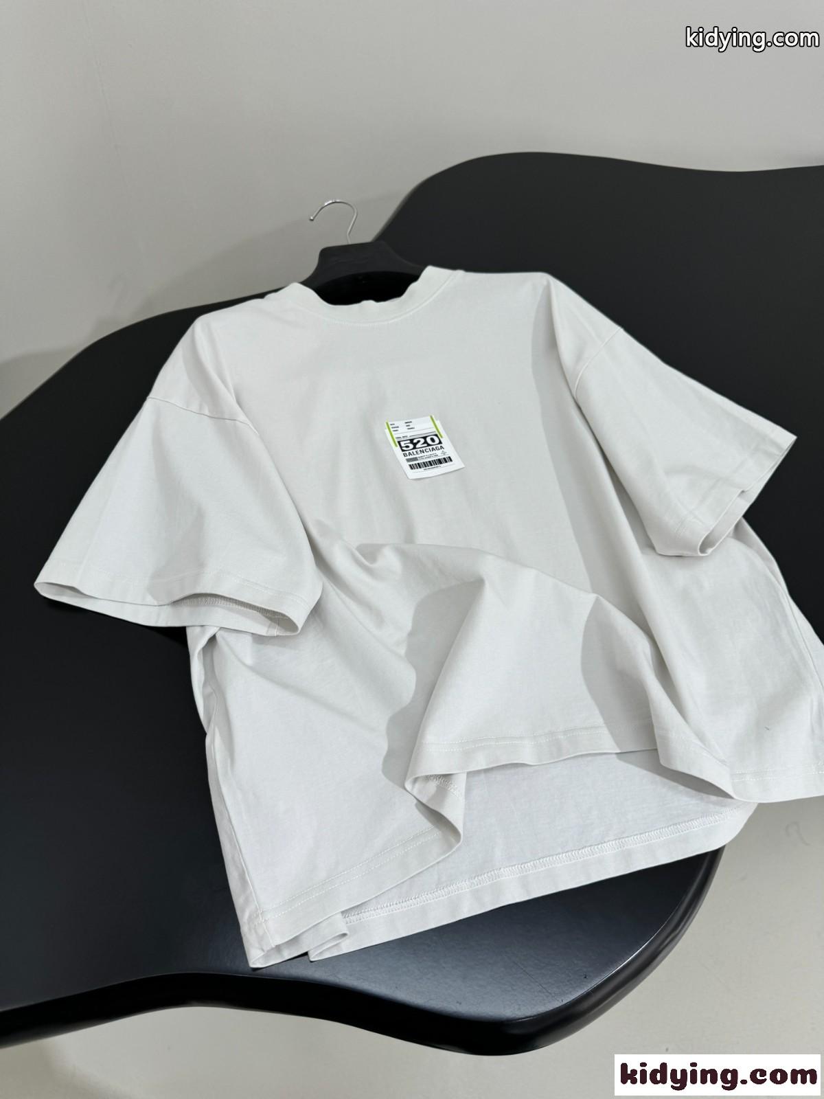 Airport Tag クロップド半袖Tシャツ バレンシアガ Tシャツ コピー ベージュ-4