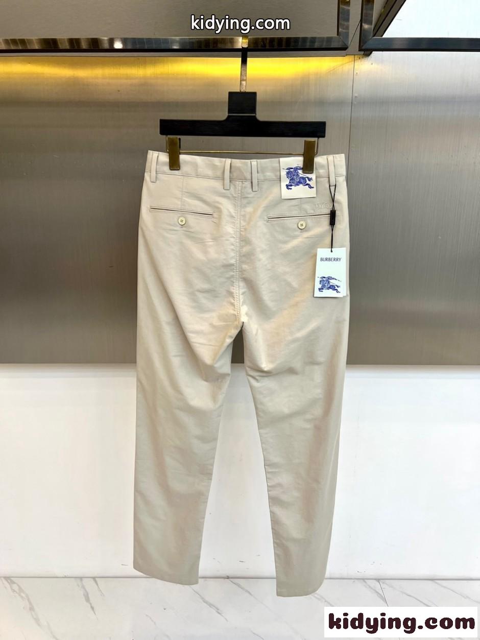 シンプル 上品 テーパード チノパンツ バーバリー パンツ 偽物 ベージュ-4