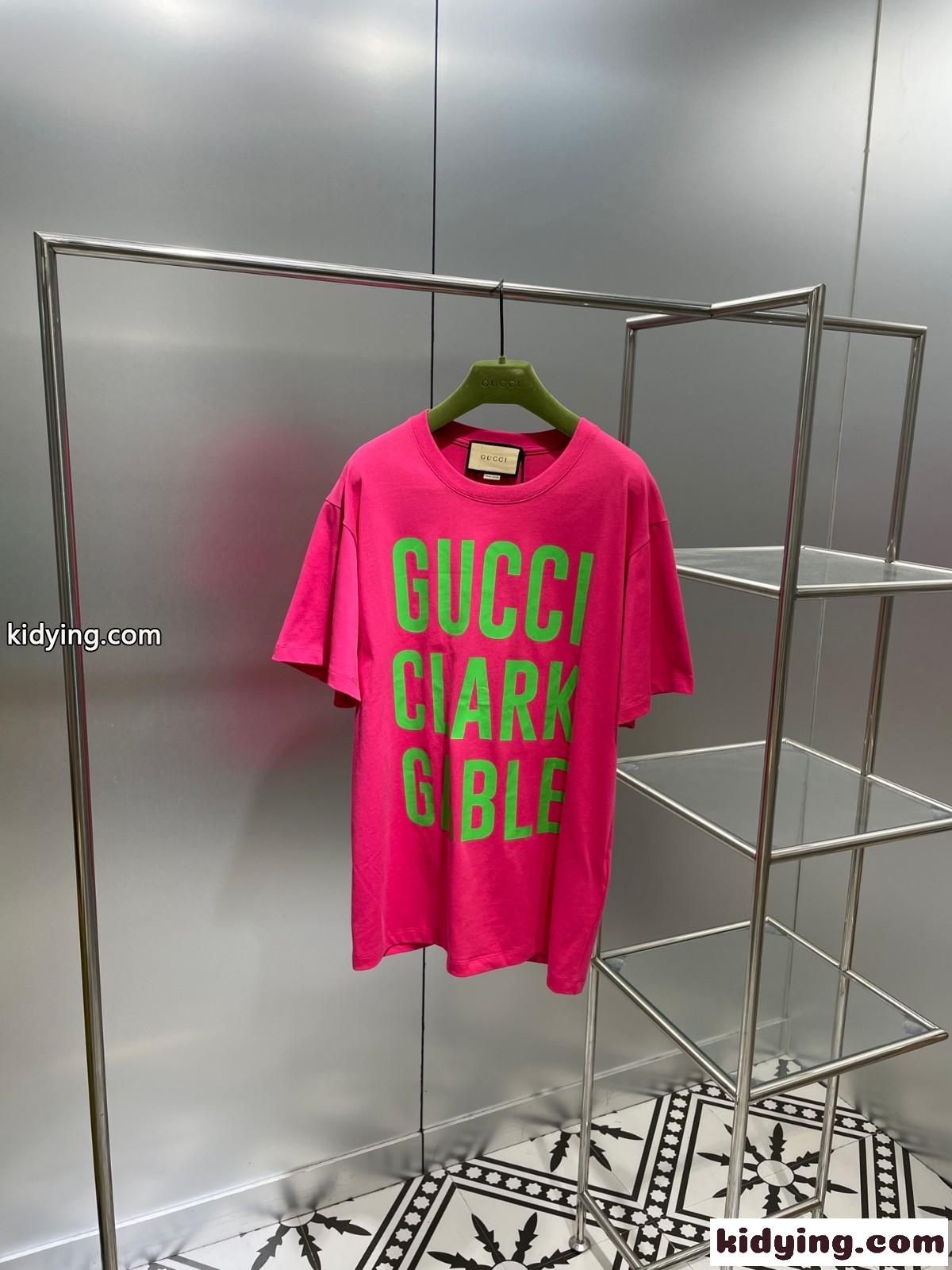 ユニセックス Gucci Clark Gable プリント クルーネック グッチ Tシャツ コピー 半袖 トップス-0