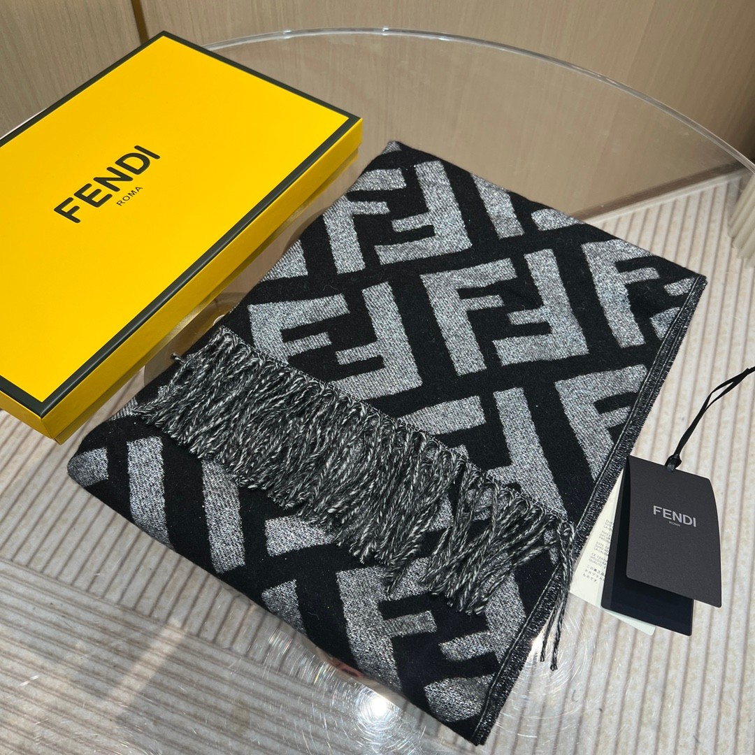 カジュアル FFモチーフ カシミヤマフラー フェンディ スカーフ コピー ユニセックス-2