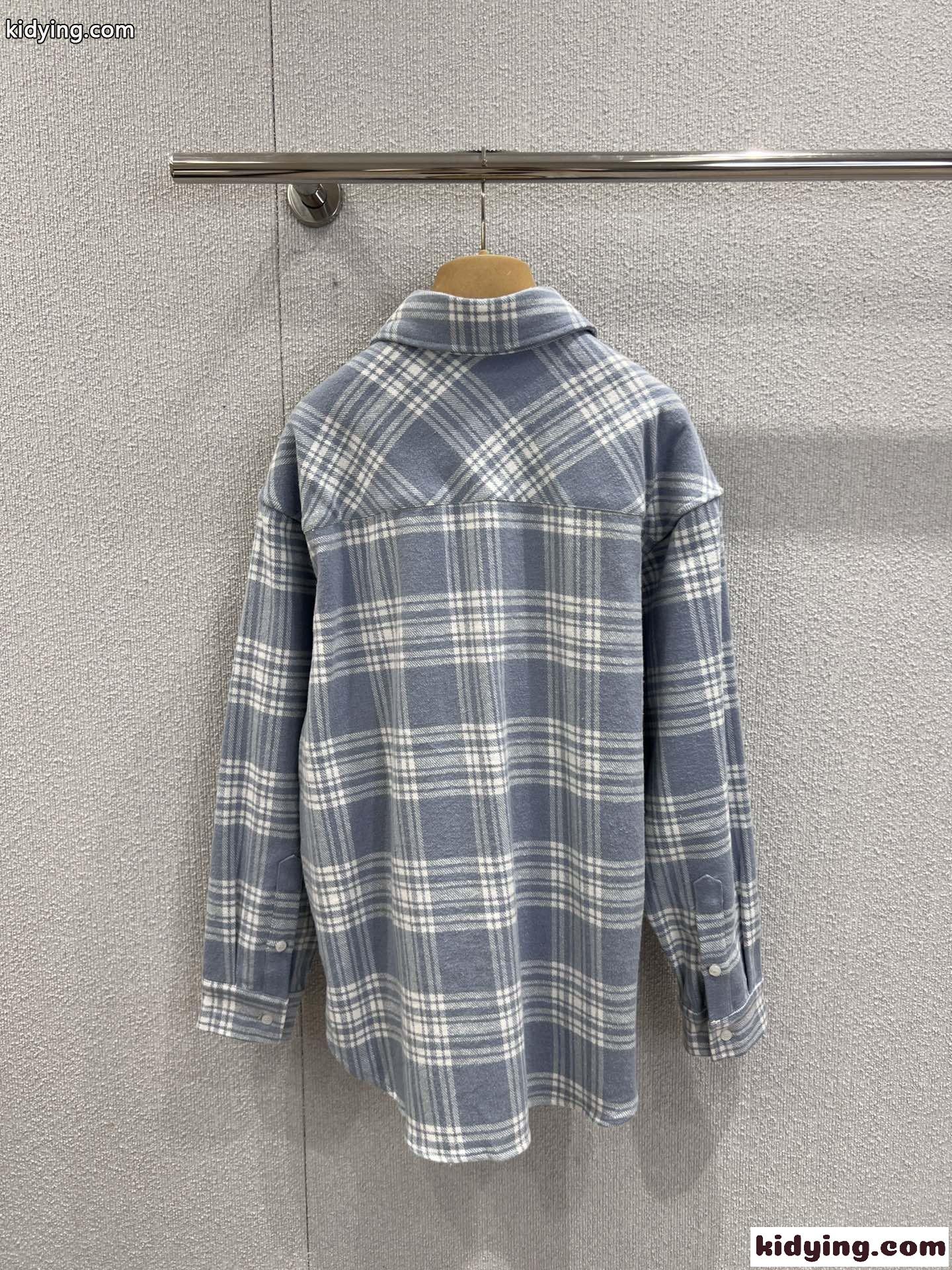 ミュウミュウ シャツ 偽物 コットン カジュアル チェック柄 オーバーシャツ トップス-1
