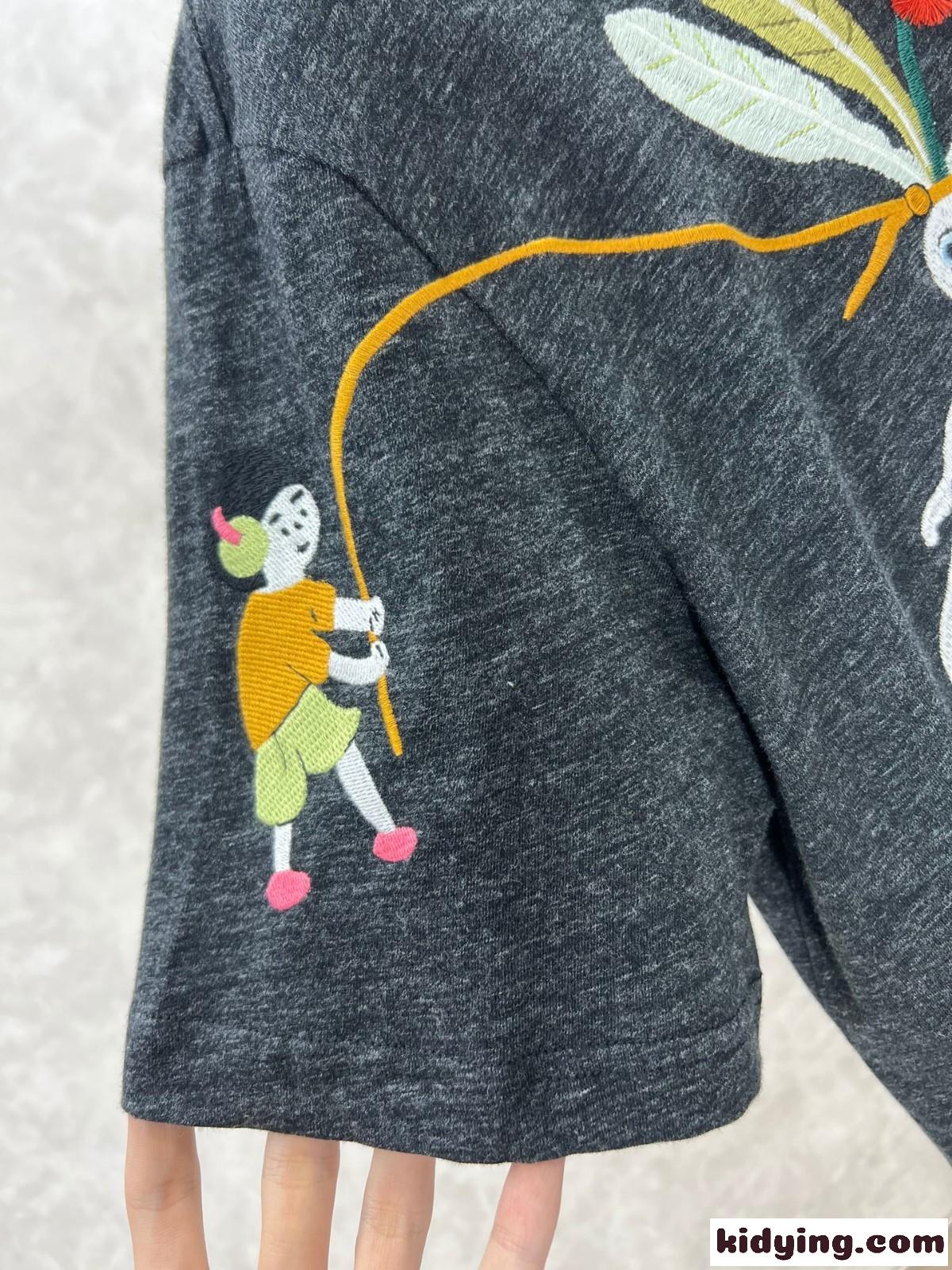 LOEWE x Suna Fujita コットン 半袖Tシャツ ロエベ Tシャツ コピー ダークグレー-4