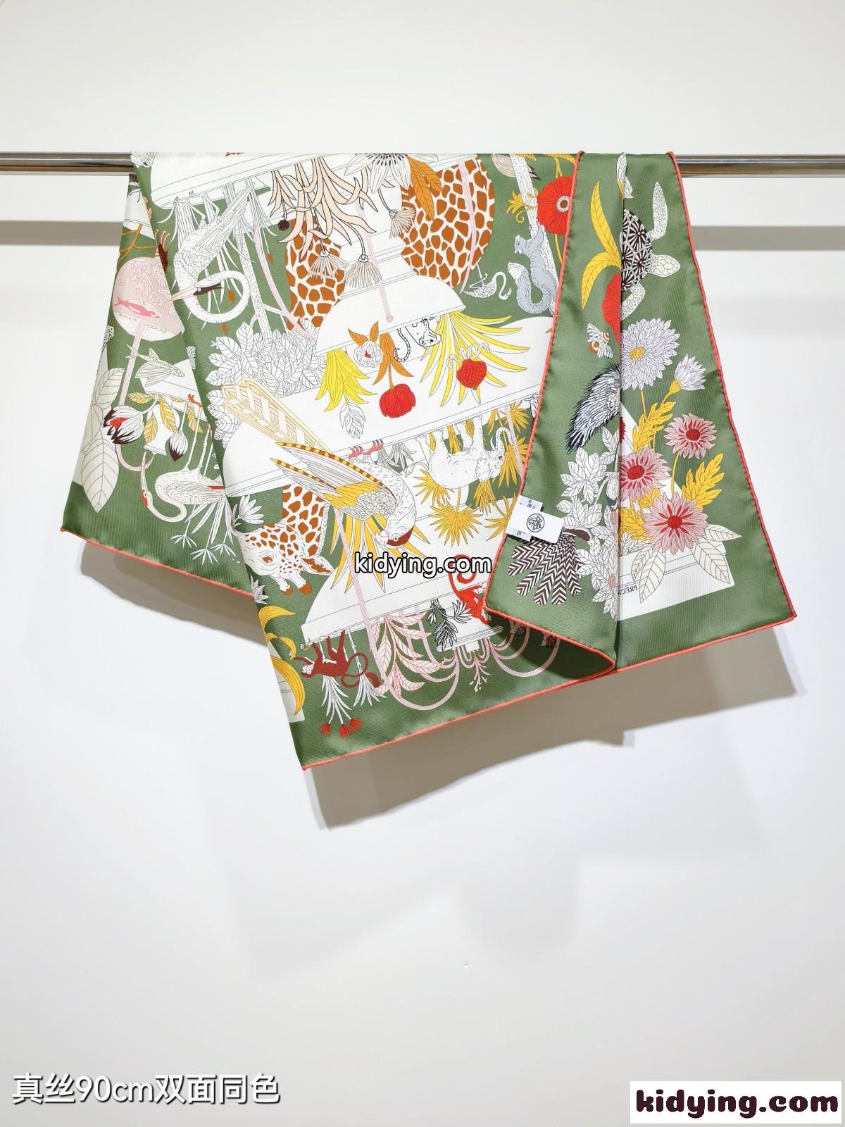 エルメス スカーフ コピー 上品 爽やか 人気 プリント シルクスカーフ 90x90-3
